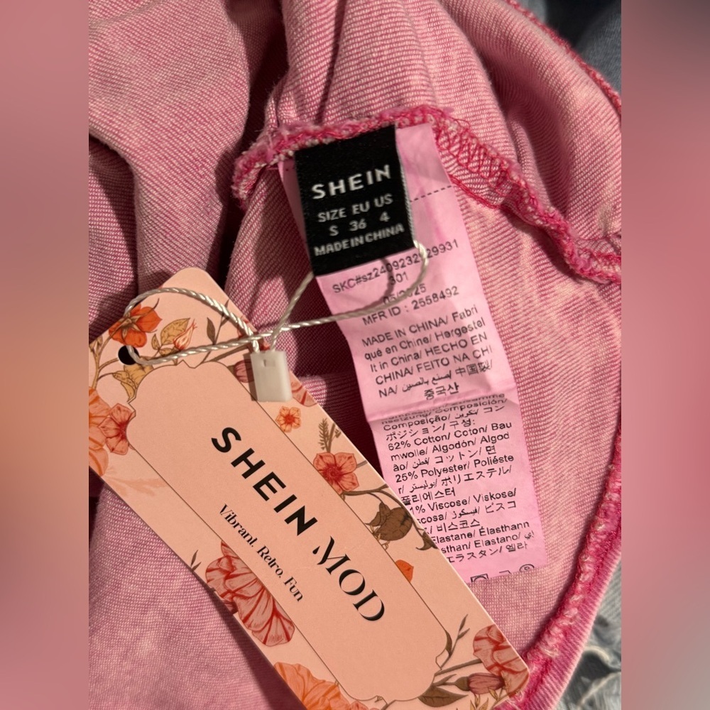 SHEIN Pink One-Shoulder Crop Top - Picture 7 of 8